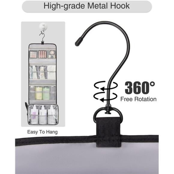 Travel Toiletry Bag for Men,Hanging ToiletryBag for Women Makeup CosmeticStorage - Picture 3 of 7